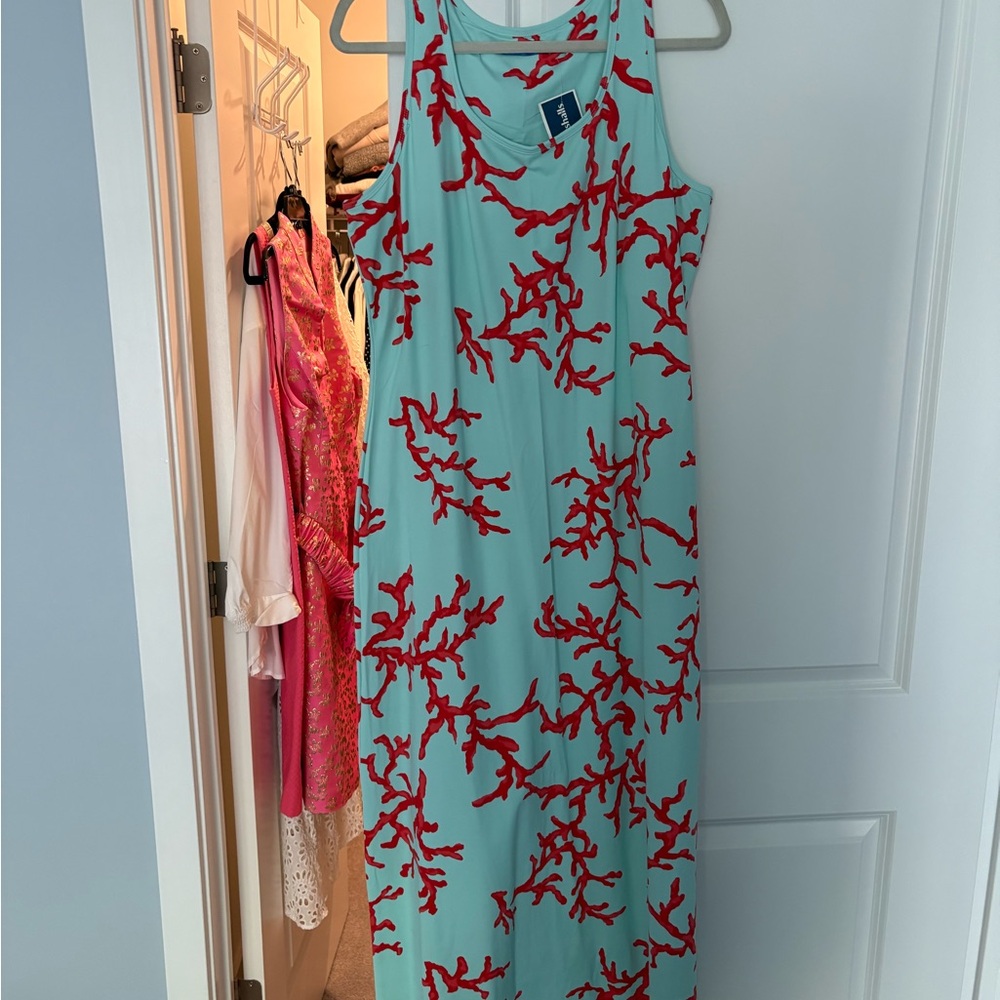 J McLaughlin  Maxi Dress with Red Coral Print